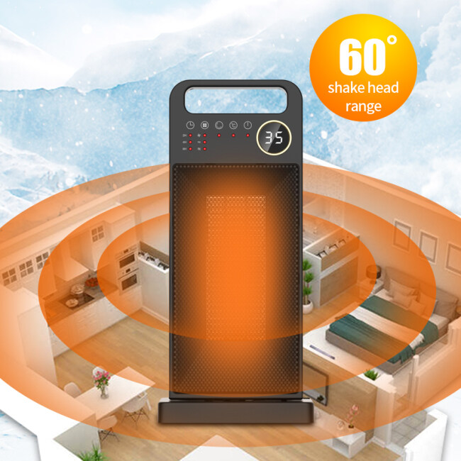 Portable 1500W/2000W Space Fast Heat Remote Control Touch Panel Silent PTC Electric Fan Heater