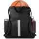 DrawstringBackpackSportsGymBagWithShoeCompartmentandTwoWaterBottleHolder