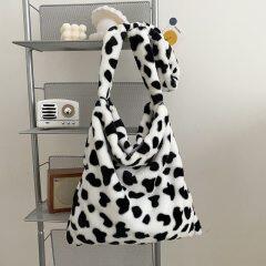 Elegant Design Cow Pattern Women Tote Handbags Casual Large Capacity Ladies Shoulder Bag Simple Fashion Female Messenger Bags
