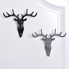 Personality antlers suction cup hooks creative clothing handbag holder key hanger wall shelf for home decoration