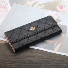 Womens Wallets Purses Plaid PU Leather Crown Long/short  Wallet Hasp Phone Bag Money Coin Pocket Card Holder Female Wallet Purse