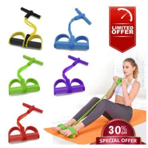 4 Tube Fitness Elastic Pull Rope Foot Pedal Body Slim Yoga Resistance Bands Workout Latex bands Sport Exercise Fitness Equipment