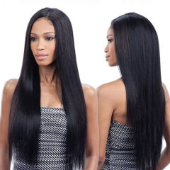 Wig long straight hair split black wig female long hair waist