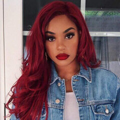New wig high temperature silk lady wine red hair