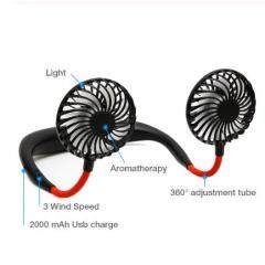 Mini USB Portable Fan Neck Fan Neckband With Rechargeable Battery Small Desk Fans handheld Air Cooler Conditioner for Room