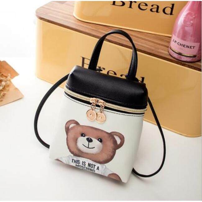 New Women's Mobile Phone Bag Cartoon Female Messenger Shoulder Bags Crossbody Cute Fashion Pu Leather Bags Mini Bear Handbags