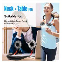 Mini USB Portable Fan Neck Fan Neckband With Rechargeable Battery Small Desk Fans handheld Air Cooler Conditioner for Room