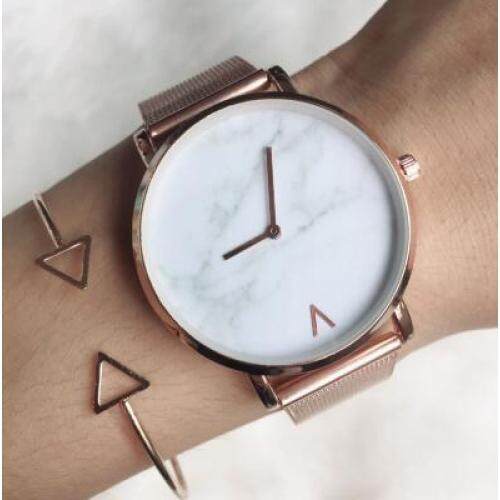 Creative Mesh Band Marble Quartz Watch Casual Women Stainless Steel Wristwatches Relogio Feminino Drop Shipping