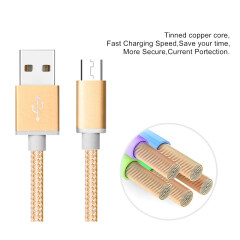 2m Metal Braided Micro USB Data Cable For Huawei Mate 7 8 P7 P8 Honor 6 Plus 7C Redmi 5 5A 6 Pro Phone USB Charging Cable