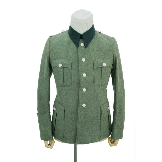 Wwii German Ss M36 Officer Wool Service Tunic Jacket Military Harbor