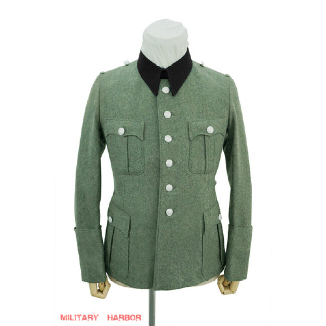 Wwii German Ss M36 Officer Wool Service Tunic Jacket Military Harbor