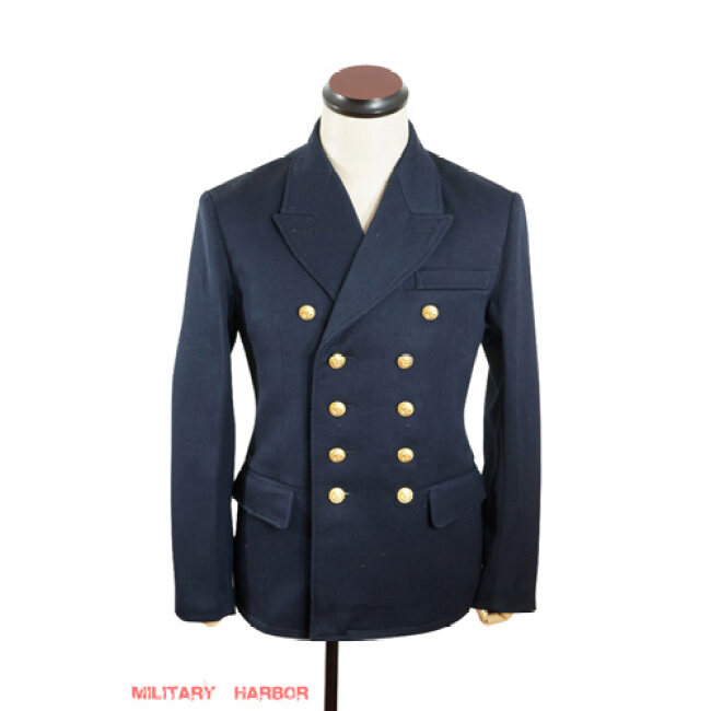 WWII German Kriegsmarine officer navy blue Gabardine Reefer tunic ...