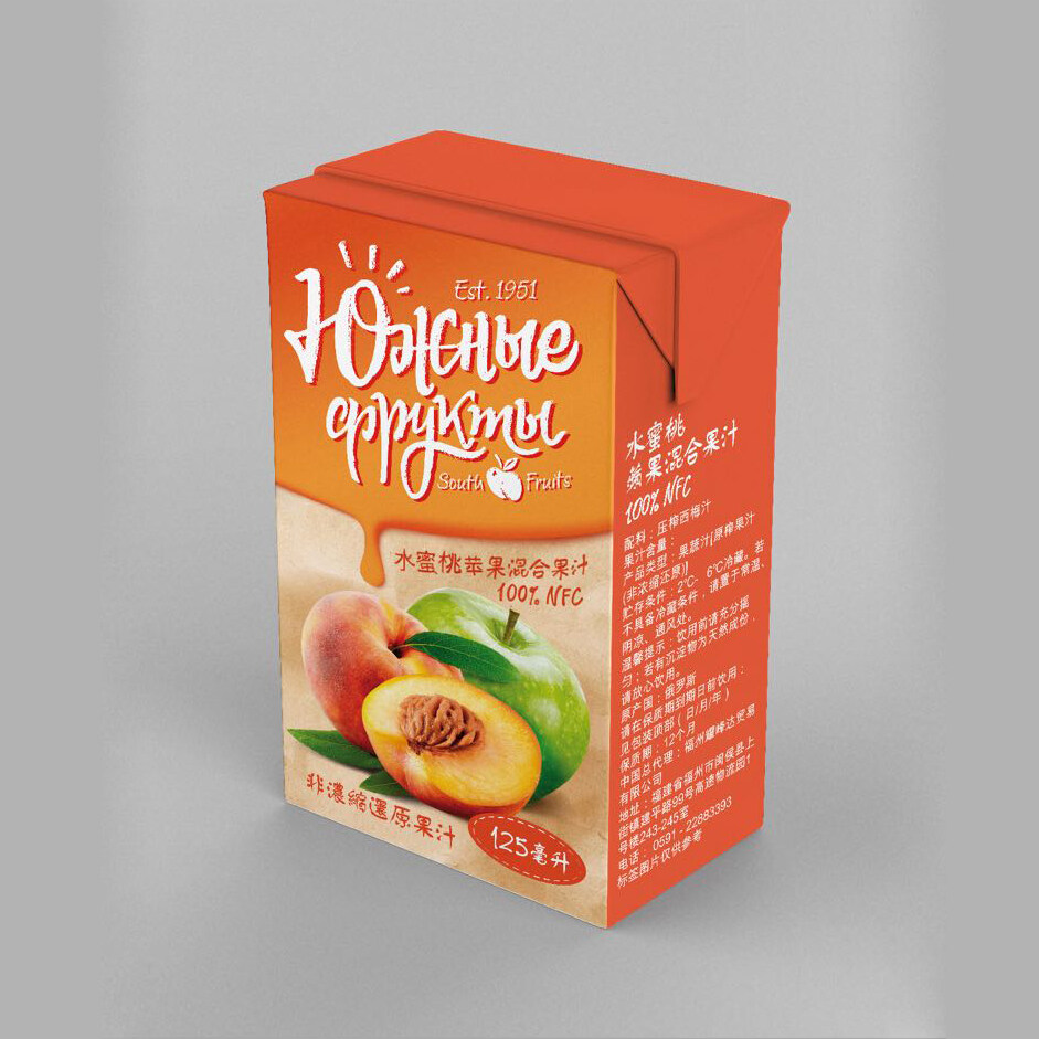 South Fruits 125ml Peach Juice Mix with Apple Juice for Kids Juice NFC