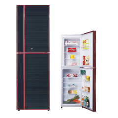 276L Top Freezer Glass Panel Colorful Refrigerator with Double Doors
