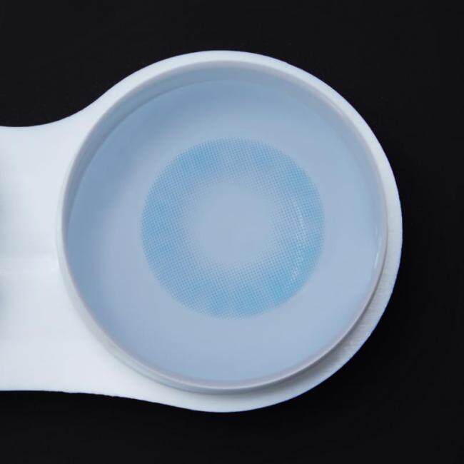 Hid natural azul blue colored contact lenses eye contacts lentes de contacto de color soflen size 14.2 mm