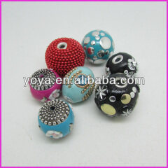 Y3737 Handmade Chunky Indonesia clay beads ,Kashmiri beads,Indonesia Rhinestone Beads