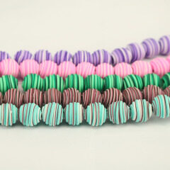 CC1867 Wholesale Multicolor Polymer Clay Swirl Round Jewelry Beads