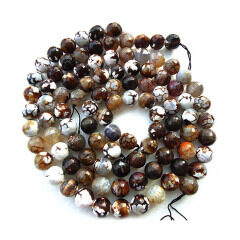 AB0125 Brown Loose Beads Faceted Fire Agate Beads for Jewelry Making