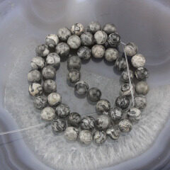 SB6459 Wholesale natural gemstone beads  Grey Map Stone Jasper Beads