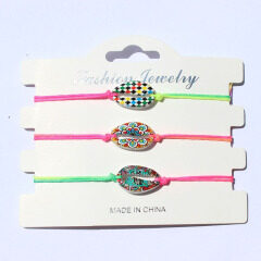 BE1011 Fashion Painting Painted Rainbow Multicolor Cowrie Shell Macrame Bracelets