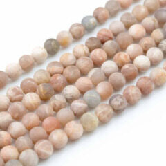 SB6659 Matte sunstone beads,matte peach stone beads
