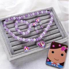 S11062 plastic cute cartoon kids jewelry set girls