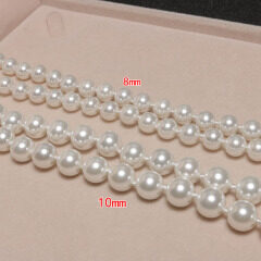 8mm 6mm 18 inches  knotted hawaiian shell pearl necklace