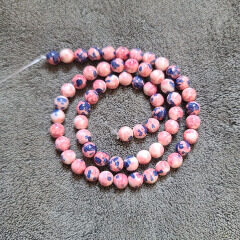 RF0224 Multicolour Polished Round rainflower gemstone beads; stone beads