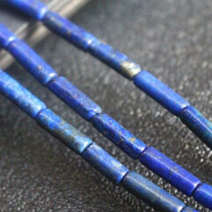 SB6611 Natural Chatoyant Lapis Lazuli Beads Tube, Cylinder Smooth Lapis Lazuli Gemstone