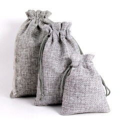 BP1027 Large Big Burlap Linen Pouches Gift Bags Drawstring Bags, Wholesale Packing Jewelry Storage Gift Bags