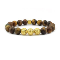 BRP1611-2 fashion natural gemstone elastic bracelet,charm tiger eye bead men bracelet