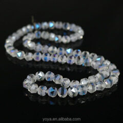 CC1719 Diamond Cut Faceted AB Crystal Glass Nugget Beads
