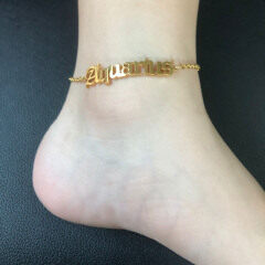 AC1012  Birthday Foot Jewelry Gift Good Quality Minimalistic Horoscope Zodiac Ankle Bracelets Anklets