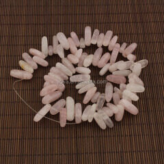 SB6442-05 Beautiful gemstone dagger tooth chip beads,natural stone long chip rose quartz beads