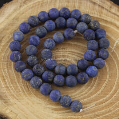 SB6523 Matte Natural Lapis Lazuli round beads