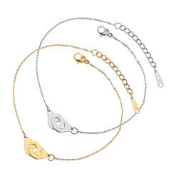 BS2029 Dainty Gold plated Stainless Steel Handcuffs Friendship Bracelets for Women