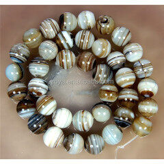 AB0092 Wholesale brown stripe agate beads,banded agate beads