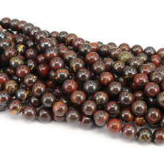 TE3045 Natural Red Tiger Iron Round Beads,Natural Red Gemstone Beads