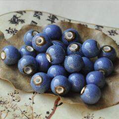 CC1852 Retro Jewelry Ceramic Beads, Handmade Pottery Porcelain Round Beads for Jewellery Making