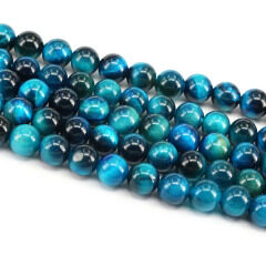TE3046 Turquoise dyed Tiger's Eye Stone Round Beads,Skyblue Tiger Eye Gemstone Beads