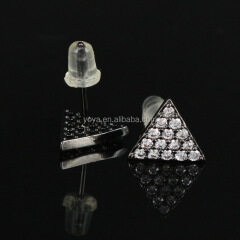 EC1074 Fashion CZ Micro Pave Triangle Stud Earring,Cubic Zirconia Crystal Geometric Studs Earring