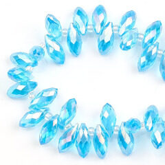CR5088 Multi Colored Top Drilled Faceted Drops Shape Beads Crystal Glass Briolette Teardrop Drops bead Side Cut Drops