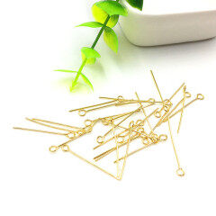 S1076 High Quality Gold Plated Stainless Steel Eye Pins,Gold Stainless Steel Jewelry Findings Accessories Supplies