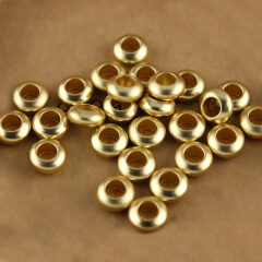 JS1213 High Quality Matte Metal Brass Gold Silver Rondelle Spacer Beads,Dull Polish Matt Spacer Abacus Beads