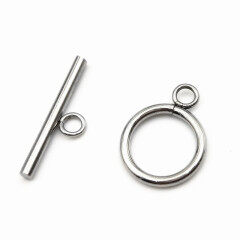 S1051 Gold Plated Stainless Steel Bar and Closed Ring Loop Closure Buckle Clasp,Toggle Clasps