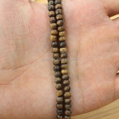 OB001-4 Smooth Light Brown Colored Ox Bone Round / Rondelle Beads