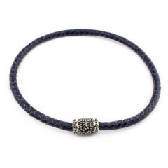 NE2426  clearance sale ! Genuine Braided Leather Choker With Crystal, Leather Pave Magnetic Choker Jewelry for Women