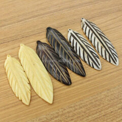 OB013 Wholesale Hand Carved feather Bone beads,wing charm Boho pendant