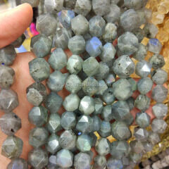 LA5034 Hotsale Wholesale Diamond Cut Faceted Blue Flashy Labradorite Nugget Beads