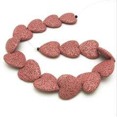 LB1035 Wholesale Colorful lava volcanic heart beads,Creamy Lava Rock Gemstone heart shaped Beads